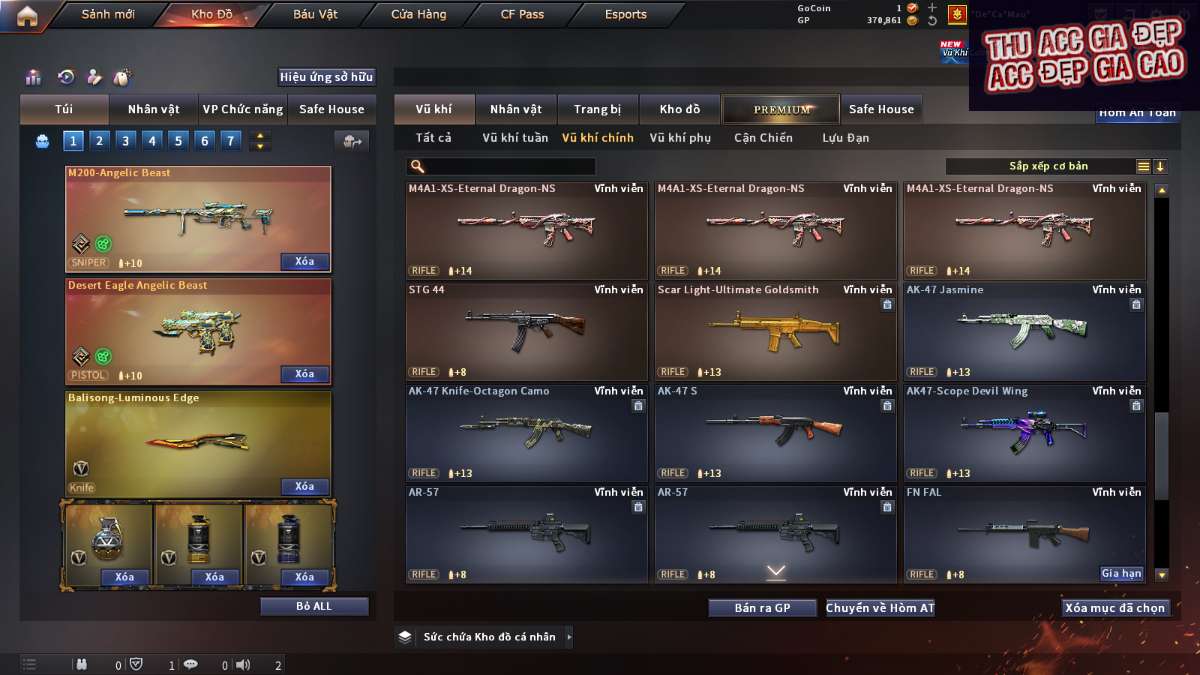 shop acc cf uy tin gia re
